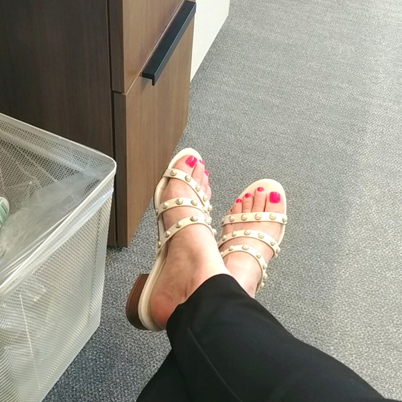 NEW Charter Club Slide Sandals 8 Faux Leather - Picture 12 of 12